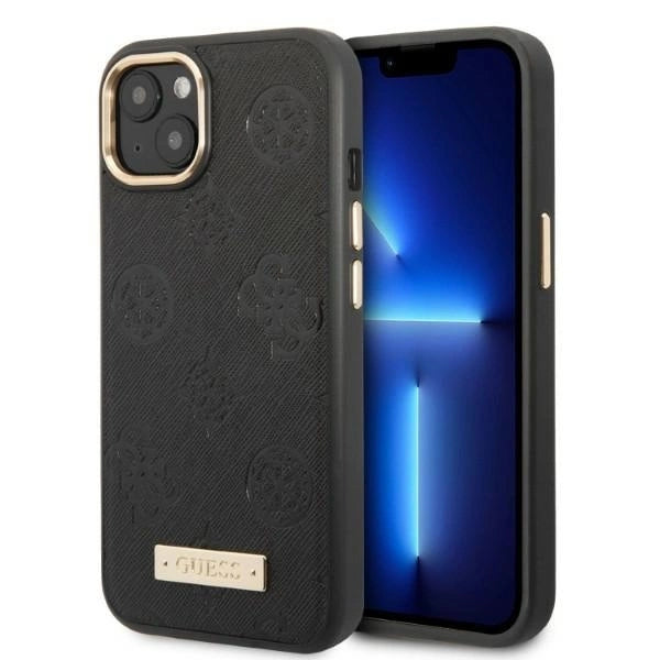 Guess GUHMP13MSAPSTK iPhone 13 6.1" black/black hardcase Peony Logo Plate MagSafe_0