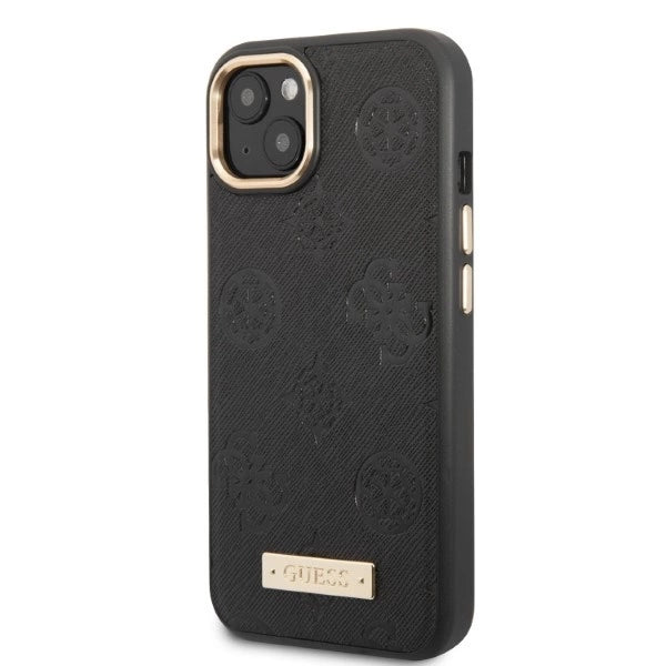 Guess GUHMP13MSAPSTK iPhone 13 6.1" black/black hardcase Peony Logo Plate MagSafe_1