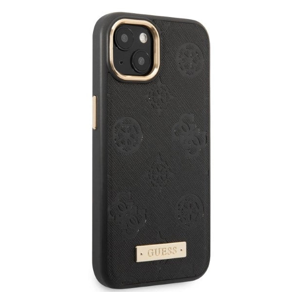 Guess GUHMP13MSAPSTK iPhone 13 6.1" black/black hardcase Peony Logo Plate MagSafe_3