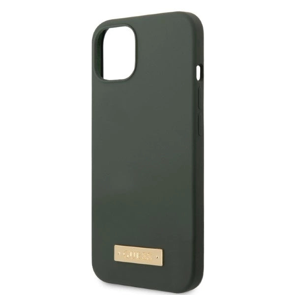 Guess GUHMP13MSBPLA iPhone 13 6.1" green/khaki hard case Silicone Logo Plate MagSafe_5