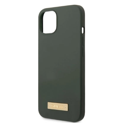 Guess GUHMP13MSBPLA iPhone 13 6.1" green/khaki hard case Silicone Logo Plate MagSafe_5