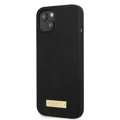 Guess GUHMP13MSPLK iPhone 13 6.1&quot; black/black hard case Silicone Logo Plate MagSafe_1