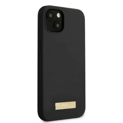 Guess GUHMP13MSPLK iPhone 13 6.1&quot; black/black hard case Silicone Logo Plate MagSafe_3