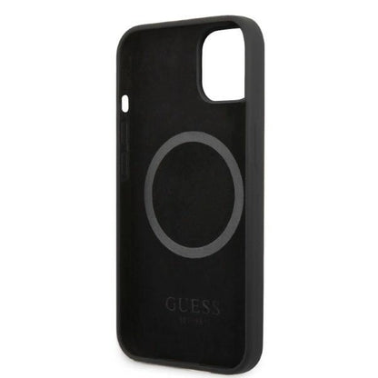 Guess GUHMP13MSPLK iPhone 13 6.1&quot; black/black hard case Silicone Logo Plate MagSafe_6