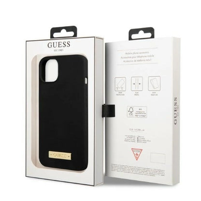 Guess GUHMP13MSPLK iPhone 13 6.1&quot; black/black hard case Silicone Logo Plate MagSafe_7