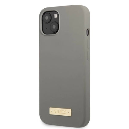 Guess GUHMP13SSPLG iPhone 13 mini 5.4" grey/grey hard case Silicone Logo Plate MagSafe_1