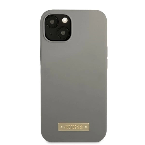 Guess GUHMP13SSPLG iPhone 13 mini 5.4" grey/grey hard case Silicone Logo Plate MagSafe_2