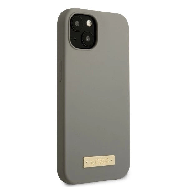 Guess GUHMP13SSPLG iPhone 13 mini 5.4" grey/grey hard case Silicone Logo Plate MagSafe_3