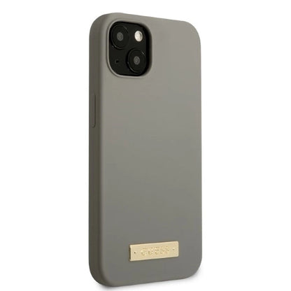Guess GUHMP13SSPLG iPhone 13 mini 5.4" grey/grey hard case Silicone Logo Plate MagSafe_3