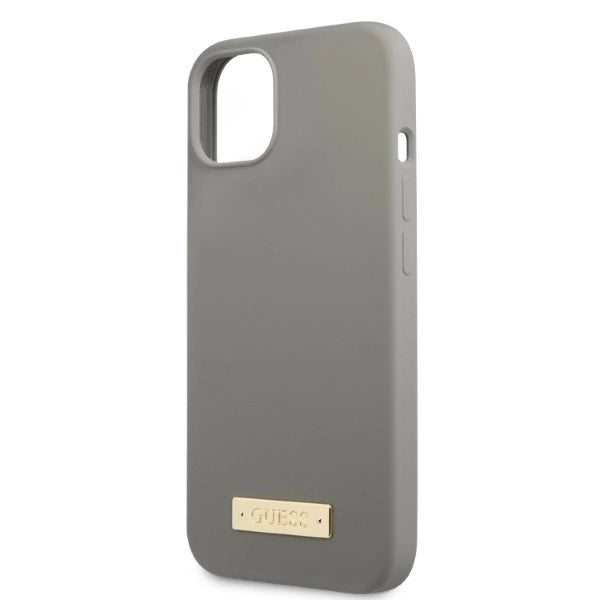 Guess GUHMP13SSPLG iPhone 13 mini 5.4" grey/grey hard case Silicone Logo Plate MagSafe_5