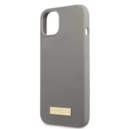 Guess GUHMP13SSPLG iPhone 13 mini 5.4" grey/grey hard case Silicone Logo Plate MagSafe_5