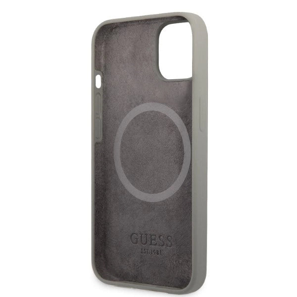 Guess GUHMP13SSPLG iPhone 13 mini 5.4" grey/grey hard case Silicone Logo Plate MagSafe_6