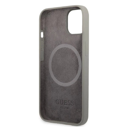 Guess GUHMP13SSPLG iPhone 13 mini 5.4" grey/grey hard case Silicone Logo Plate MagSafe_6