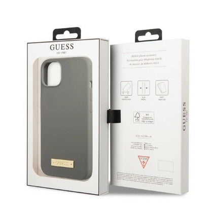 Guess GUHMP13SSPLG iPhone 13 mini 5.4" grey/grey hard case Silicone Logo Plate MagSafe_7