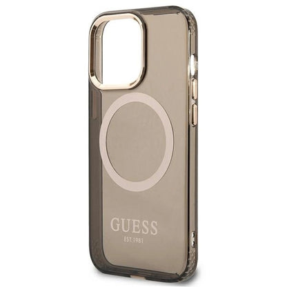Guess Gold Outline Translucent MagSafe case for iPhone 13 Pro Max - black_5