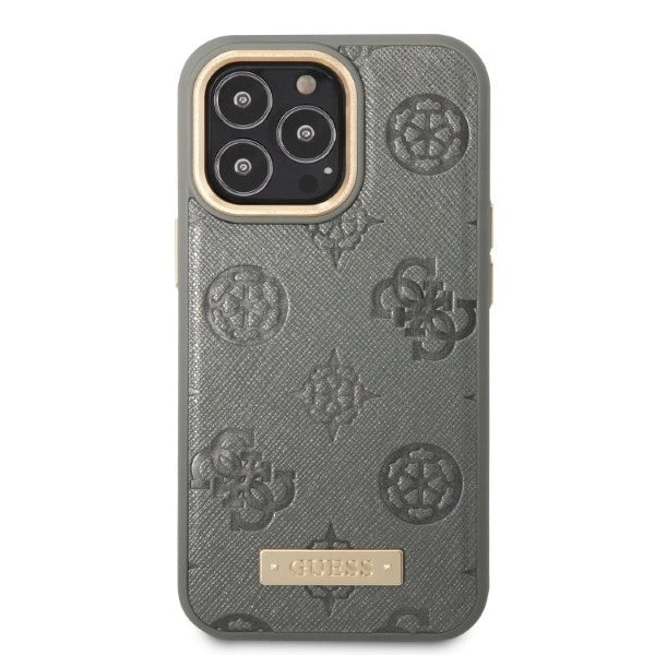 Guess GUHMP13XSAPSTG iPhone 13 Pro Max 6.7" grey/grey hardcase Peony Logo Plate MagSafe_2