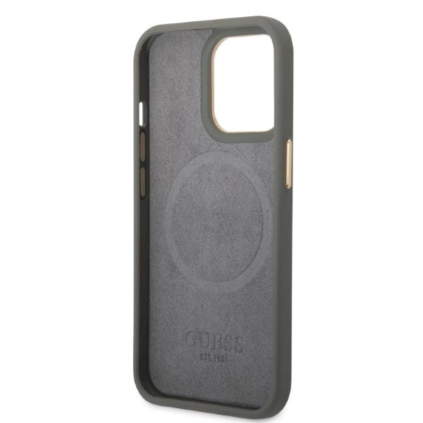 Guess GUHMP13XSAPSTG iPhone 13 Pro Max 6.7" grey/grey hardcase Peony Logo Plate MagSafe_6