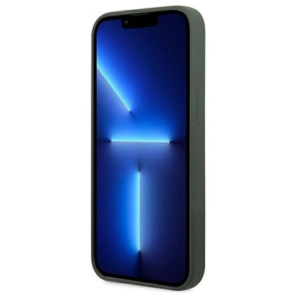 Guess GUHMP13XSPLA iPhone 13 Pro Max 6.7" green/khaki hard case Silicone Logo Plate MagSafe_4