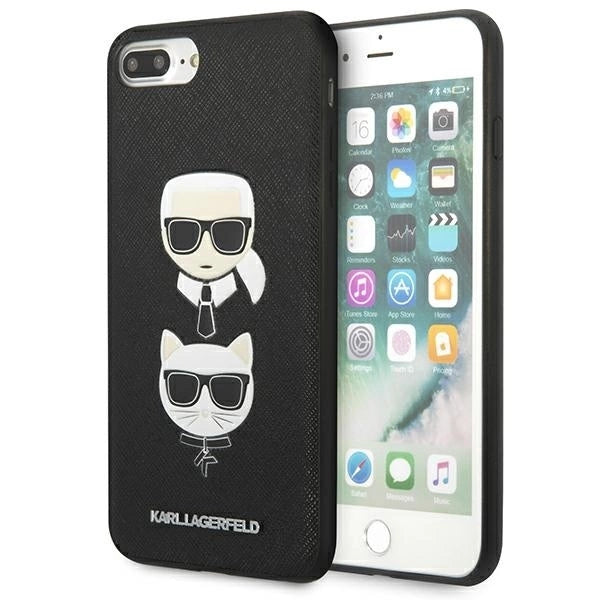 Karl Lagerfeld Saffiano Karl&amp;Choupette Head case for iPhone 7 Plus / iPhone 8 Plus - black_0