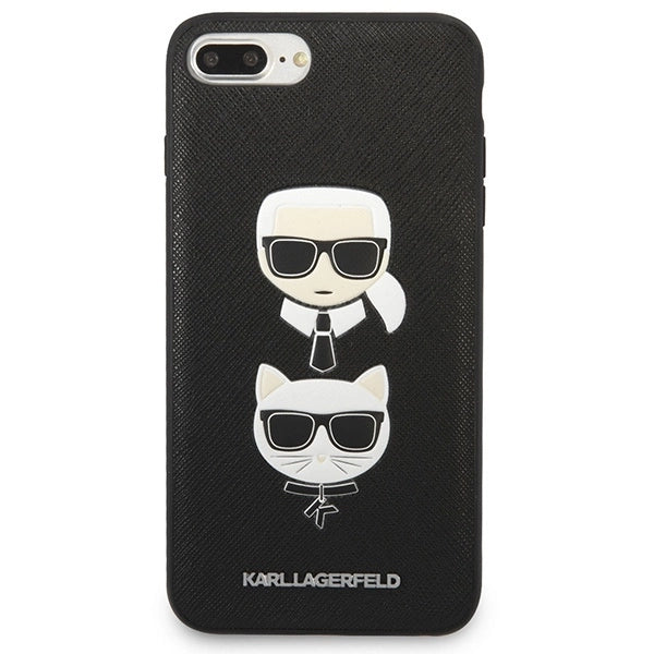 Karl Lagerfeld Saffiano Karl&amp;Choupette Head case for iPhone 7 Plus / iPhone 8 Plus - black_2
