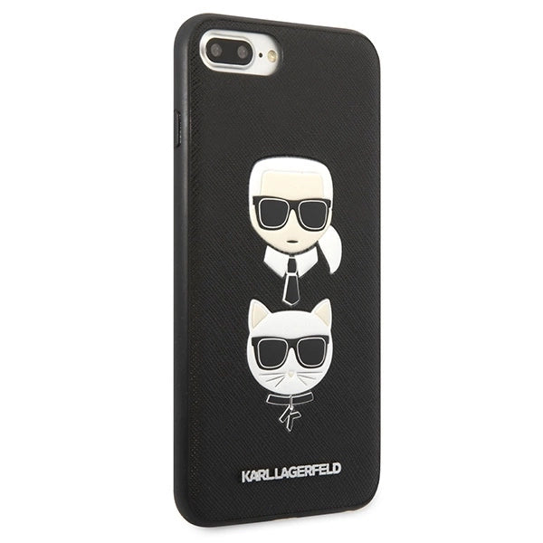 Karl Lagerfeld Saffiano Karl&amp;Choupette Head case for iPhone 7 Plus / iPhone 8 Plus - black_3
