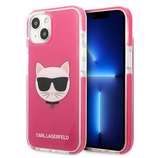 Karl Lagerfeld Choupette Head case for iPhone 13 - fuchsia_0
