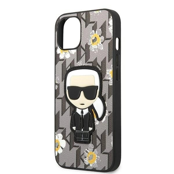 Karl Lagerfeld Flower Ikonik Karl case for iPhone 13 mini - gray_5