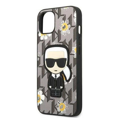 Karl Lagerfeld Flower Ikonik Karl case for iPhone 13 mini - gray_5