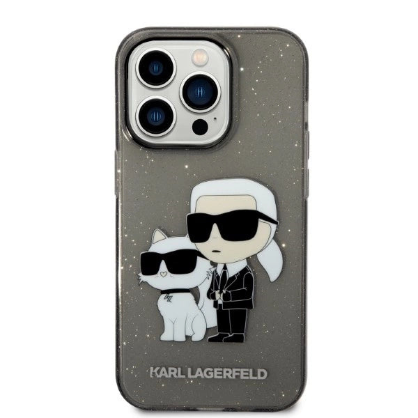 Karl Lagerfeld Glitter Karl&amp;Choupette case for iPhone 14 Pro - black_2