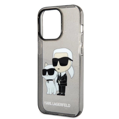 Karl Lagerfeld Glitter Karl&amp;Choupette case for iPhone 14 Pro - black_5