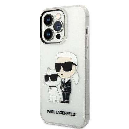 Karl Lagerfeld Glitter Karl&amp;Choupette case for iPhone 14 Pro - transparent_1