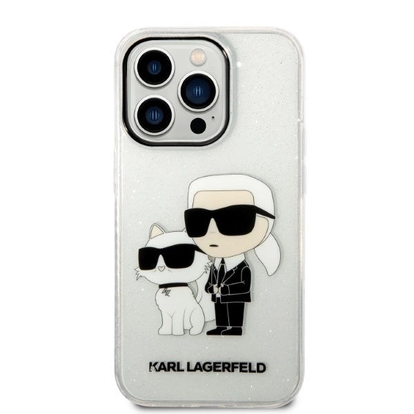 Karl Lagerfeld Glitter Karl&amp;Choupette case for iPhone 14 Pro - transparent_2