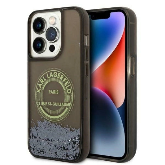 Karl Lagerfeld Liquid Glitter RSG case for iPhone 14 Pro - black_0
