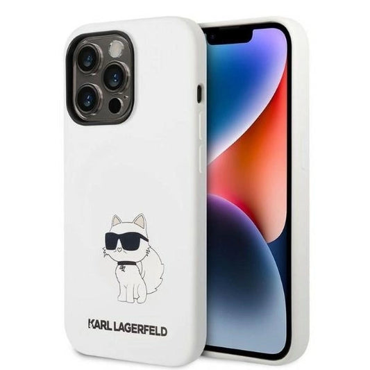 Karl Lagerfeld KLHCP14LSNCHBCH iPhone 14 Pro 6.1" hardcase white/white Silicone Choupette_0