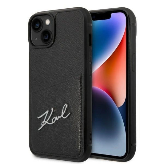 Karl Lagerfeld Signature Logo Cardslot case for iPhone 14 Plus - black_0