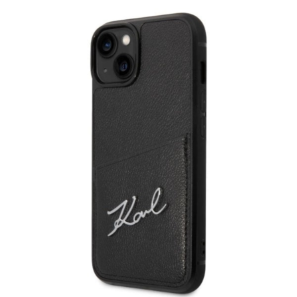 Karl Lagerfeld Signature Logo Cardslot case for iPhone 14 Plus - black_1