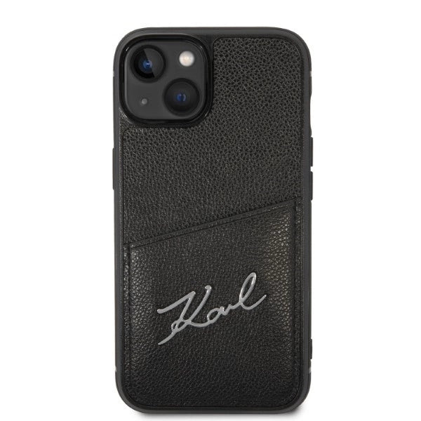 Karl Lagerfeld Signature Logo Cardslot case for iPhone 14 Plus - black_2