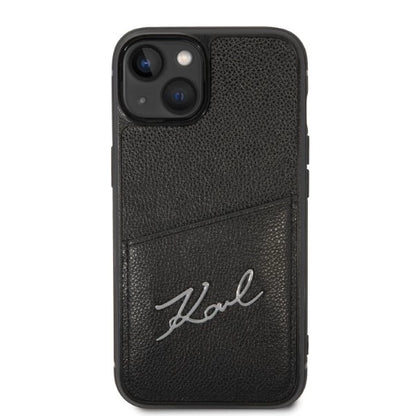 Karl Lagerfeld Signature Logo Cardslot case for iPhone 14 Plus - black_2