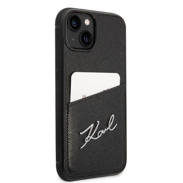 Karl Lagerfeld Signature Logo Cardslot case for iPhone 14 Plus - black_3