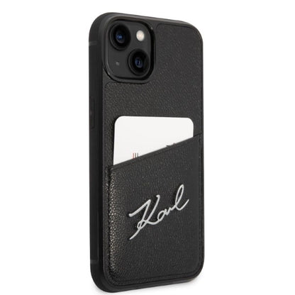 Karl Lagerfeld Signature Logo Cardslot case for iPhone 14 Plus - black_3