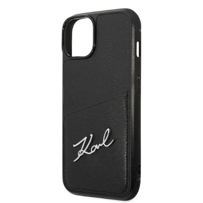 Karl Lagerfeld Signature Logo Cardslot case for iPhone 14 Plus - black_5