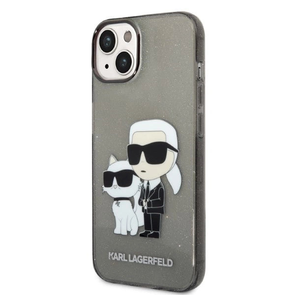 Karl Lagerfeld Glitter Karl&amp;Choupette case for iPhone 14 Plus - black_1