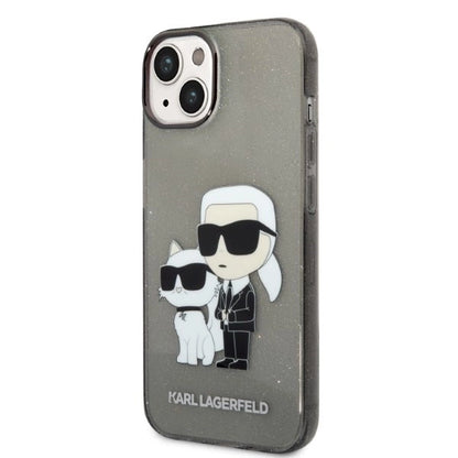 Karl Lagerfeld Glitter Karl&amp;Choupette case for iPhone 14 Plus - black_1