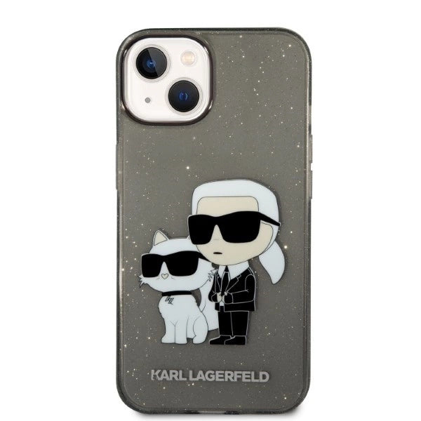 Karl Lagerfeld Glitter Karl&amp;Choupette case for iPhone 14 Plus - black_2