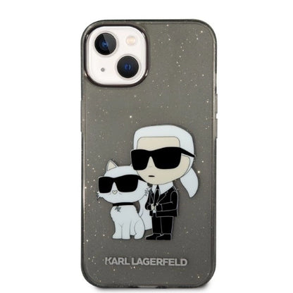Karl Lagerfeld Glitter Karl&amp;Choupette case for iPhone 14 Plus - black_2
