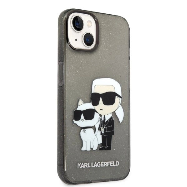 Karl Lagerfeld Glitter Karl&amp;Choupette case for iPhone 14 Plus - black_3