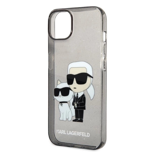 Karl Lagerfeld Glitter Karl&amp;Choupette case for iPhone 14 Plus - black_5