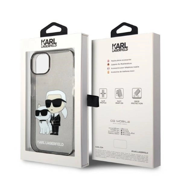 Karl Lagerfeld Glitter Karl&amp;Choupette case for iPhone 14 Plus - black_7