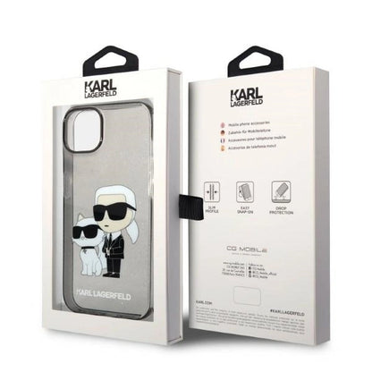 Karl Lagerfeld Glitter Karl&amp;Choupette case for iPhone 14 Plus - black_7