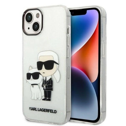 Karl Lagerfeld Glitter Karl&amp;Choupette case for iPhone 14 Plus - transparent_0